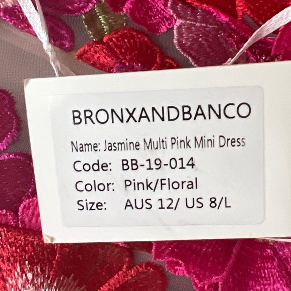 Bronx and Banco Women's Jasmine Floral Multi Pink Mini Dress Size 8 / L - Picture 12 of 14